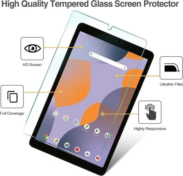 Alt view image 2 of 5 - 2 Pack Screen Protector for Onn 8 Tablet Gen4 2024/Onn 8 Kids Tablet 2024 Tempered Glass Film Guard for onn. 8