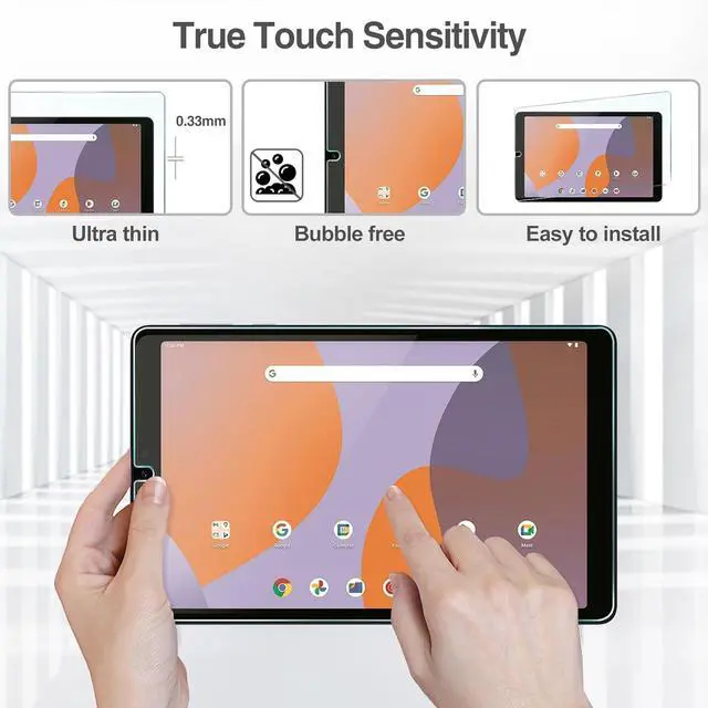 Alt view image 3 of 5 - 2 Pack Screen Protector for Onn 8 Tablet Gen4 2024/Onn 8 Kids Tablet 2024 Tempered Glass Film Guard for onn. 8