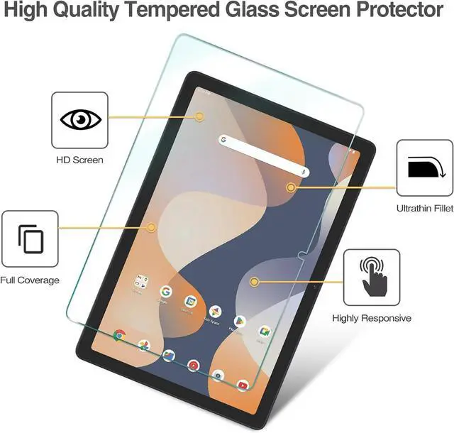 Alt view image 2 of 5 - 2 Pack Screen Protector for Onn 10.1 Tablet Gen4 2024/Onn 10.1 Kids Tablet 2024 Tempered Glass Film Guard for onn. 10.1