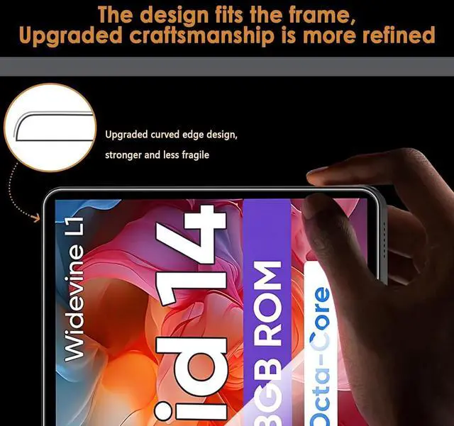 Alt view image 4 of 5 - 2-Pack Screen Protector Compatible with COLORROOM Tablet C5 11 inch Tablet [HD Clarity] [9 Hardness] [Anti-Scratch] Tempered Glass