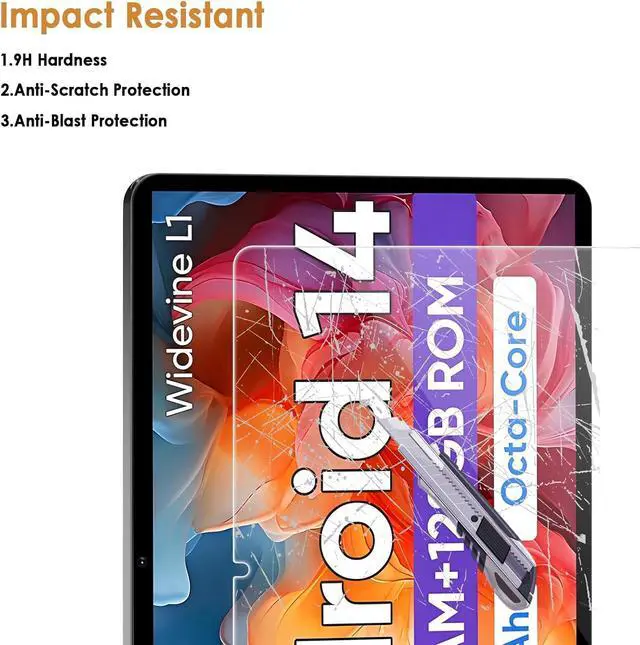 Alt view image 5 of 5 - 2-Pack Screen Protector Compatible with COLORROOM Tablet C5 11 inch Tablet [HD Clarity] [9 Hardness] [Anti-Scratch] Tempered Glass