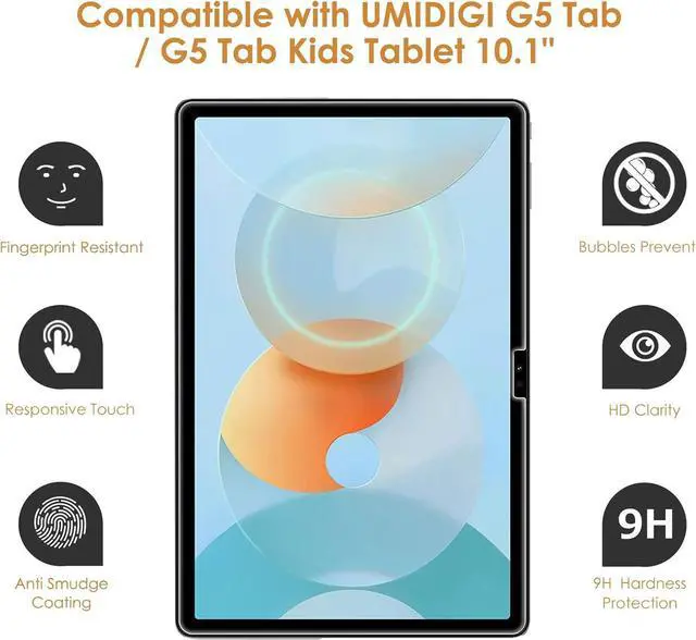 Alt view image 3 of 5 - 2-Pack Screen Protector Compatible with UMIDIGI G5 Tab/ G5 Tab Kids Tablet 10.1 2023 Release [HD Clarity] [9 Hardness] Tempered Glass