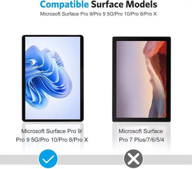 Alt view image 2 of 7 - 3 Pack Screen Protector for  Surface Pro 11 Pro 10 (2024)/Pro 9 (2022)/Pro 8 (2021)/Pro X-13 Inch Tempered Glass/Surface Pen Compatible