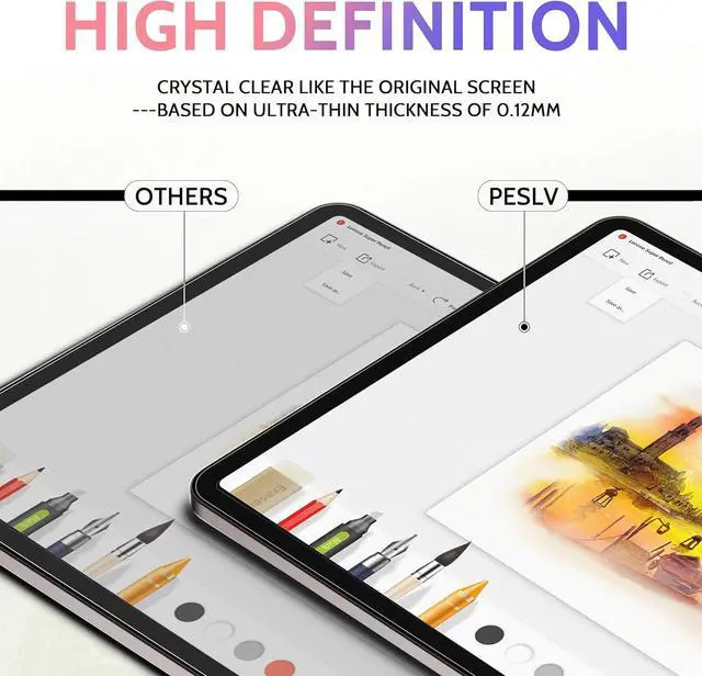 Alt view image 5 of 7 - 2 Pack Like Paper Screen Protector for iPad 10th 2022 10.9 & iPad 11th A16 2025 11 Matte Anti Glare PET Film/Blue Light Filter Eye Protection Cover/Drawing & Writing Feel Like on Paper