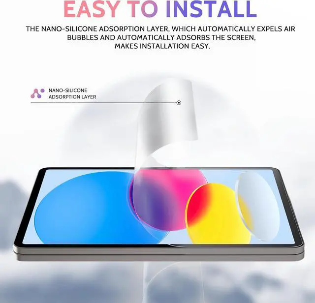 Alt view image 7 of 7 - 2 Pack Like Paper Screen Protector for iPad 10th 2022 10.9 & iPad 11th A16 2025 11 Matte Anti Glare PET Film/Blue Light Filter Eye Protection Cover/Drawing & Writing Feel Like on Paper