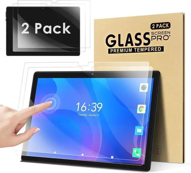 Main image of 2-PACK 10 inch Tablet Screen Protector [9.17 * 5.98 / 233mm * 152mm] Ultra-Clear Anti-Scratch Tempered Glass 10.1 inch Tab Compare size of Tempered Glass Film with Size of your Tablet