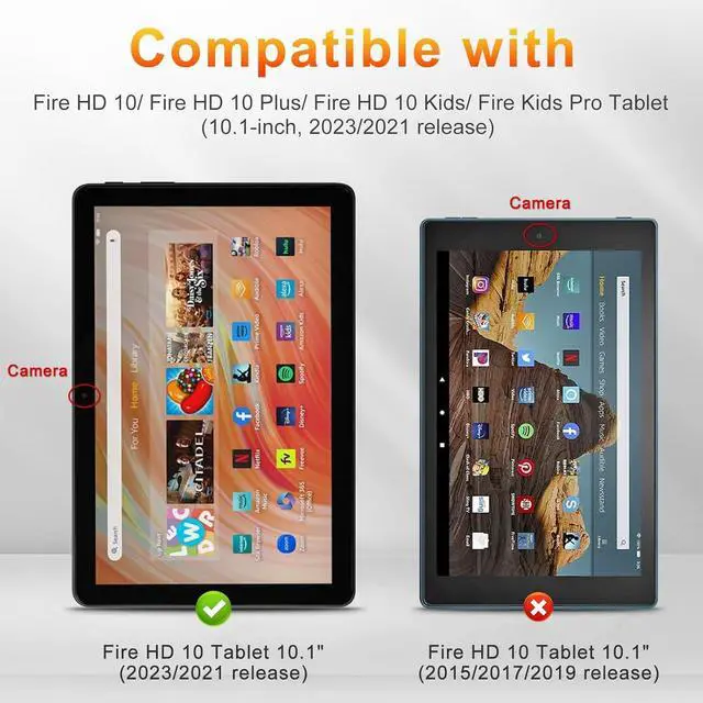 Alt view image 2 of 7 - Screen Protector for 10 Kids / 10 Kids Pro Tablet 10.1 inch (2023/2021 release) Tempered Glass Film (2 Pack)