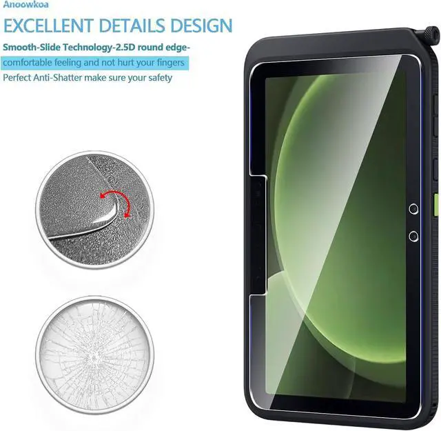 Alt view image 3 of 7 - 2 Pack  Galaxy Tab Active 5 Pro10.1 inch Screen Protector.Tempered Glass Tablet film.9H Hardness.Anti-Fingerprint No Bubbles High Definition.Full Coverage.Easy Installation