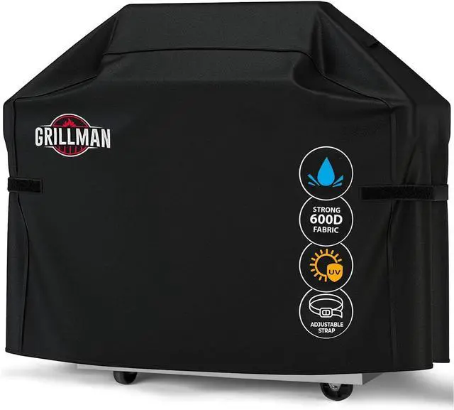 Main image of Grill Cover by Black 58 Inch BBQ Outdoor Grill Covers Charcoal & Gas Grills Waterproof Rip-Proof Weather-Resistant Anti-UV Barbecue Cover for Weber Genesis Charbroil Nexgrill etc
