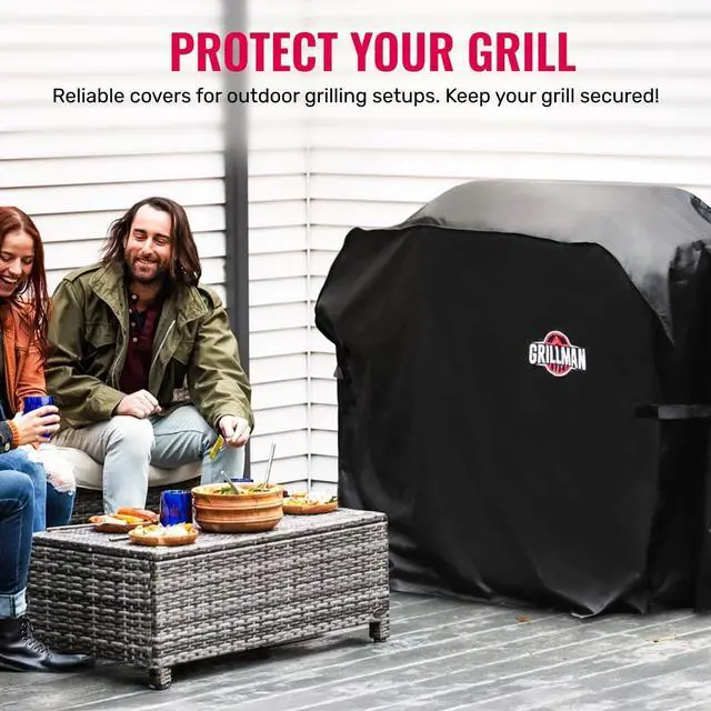 Alt view image 2 of 7 - Grill Cover by Black 58 Inch BBQ Outdoor Grill Covers Charcoal & Gas Grills Waterproof Rip-Proof Weather-Resistant Anti-UV Barbecue Cover for Weber Genesis Charbroil Nexgrill etc