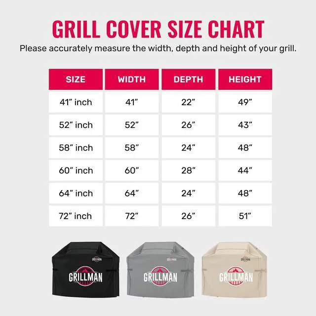 Alt view image 6 of 7 - Grill Cover by Black 58 Inch BBQ Outdoor Grill Covers Charcoal & Gas Grills Waterproof Rip-Proof Weather-Resistant Anti-UV Barbecue Cover for Weber Genesis Charbroil Nexgrill etc