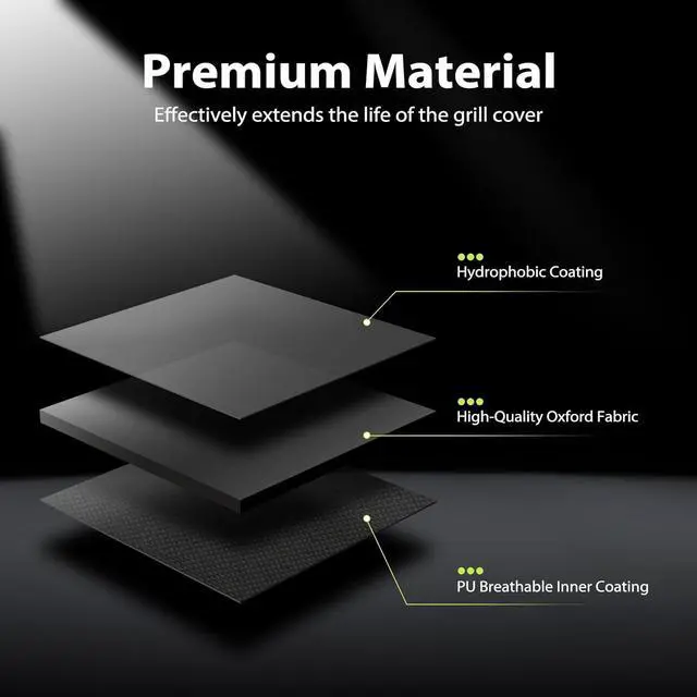 Alt view image 3 of 6 - Grill Cover for Outdoor Grill Universal Fit 45-75 BBQ Gas Grill Waterproof Anti-UV Oxford Fabric Windproof Design with Adjustable Straps Fits Weber/Char-Broil/Nexgrill and More (58)