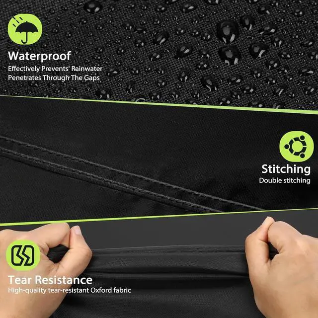 Alt view image 4 of 6 - Grill Cover for Outdoor Grill Universal Fit 45-75 BBQ Gas Grill Waterproof Anti-UV Oxford Fabric Windproof Design with Adjustable Straps Fits Weber/Char-Broil/Nexgrill and More (58)