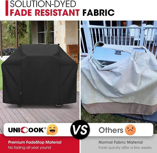 Alt view image 4 of 7 - 58 Inch Grill Cover for Weber Genesis II LX 300 Series and Genesis 300 Series Gas Grills Heavy Duty Waterproof Fade Resistant BBQ Cover All Weather Protection Compared to Weber 7130