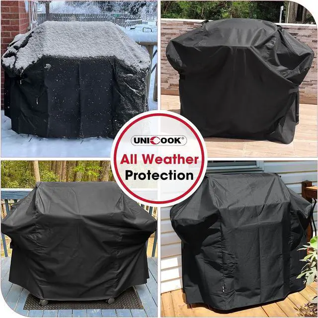 Alt view image 6 of 7 - 58 Inch Grill Cover for Weber Genesis II LX 300 Series and Genesis 300 Series Gas Grills Heavy Duty Waterproof Fade Resistant BBQ Cover All Weather Protection Compared to Weber 7130