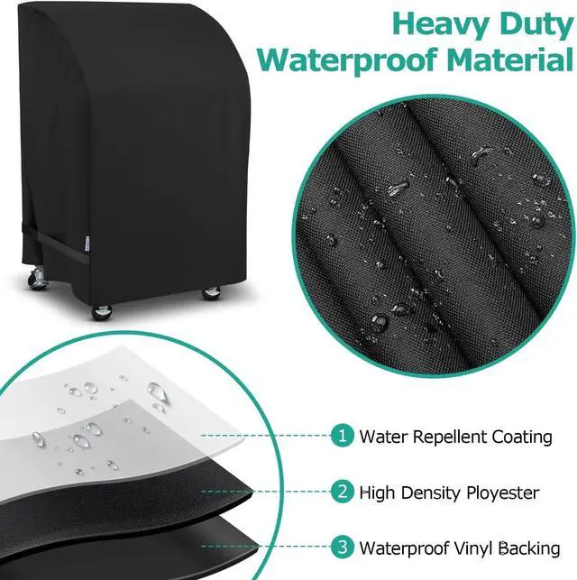 Alt view image 4 of 7 - 2 Burner Gas Grill Cover 32 inch Heavy Duty Waterproof Small BBQ Grilling Cover Compatible for Weber Char-Broil Nexgrill and More Grills with Collapsed Side Tables All Weather Protection