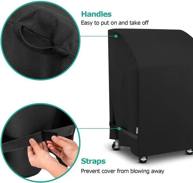 Alt view image 6 of 7 - 2 Burner Gas Grill Cover 32 inch Heavy Duty Waterproof Small BBQ Grilling Cover Compatible for Weber Char-Broil Nexgrill and More Grills with Collapsed Side Tables All Weather Protection