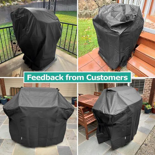 Alt view image 7 of 7 - 2 Burner Gas Grill Cover 32 inch Heavy Duty Waterproof Small BBQ Grilling Cover Compatible for Weber Char-Broil Nexgrill and More Grills with Collapsed Side Tables All Weather Protection