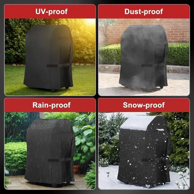 Alt view image 6 of 7 - Grill Cover 40-inch Heavy Duty 300D Oxford Waterproof Windproof UV Resistant BBQ Gas Grill Cover for Outdoor Barbecue Fit Most Brands Weber Brinkmann Char Broil Holland