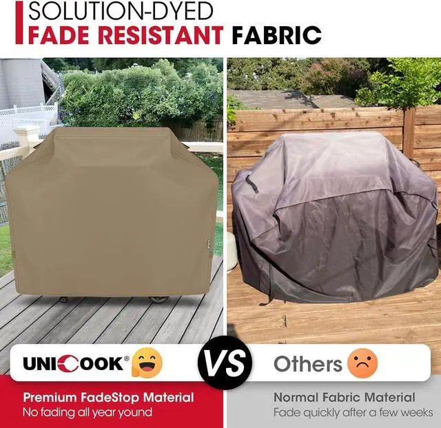 Alt view image 5 of 7 - 55 Inch Grill Cover for Outdoor Grill Heavy Duty Waterproof Gas BBQ Cover with Sealed Seam Rip and Fade Resistant Barbecue Covering for Weber Nexgrill Charbroil Neutral Taupe