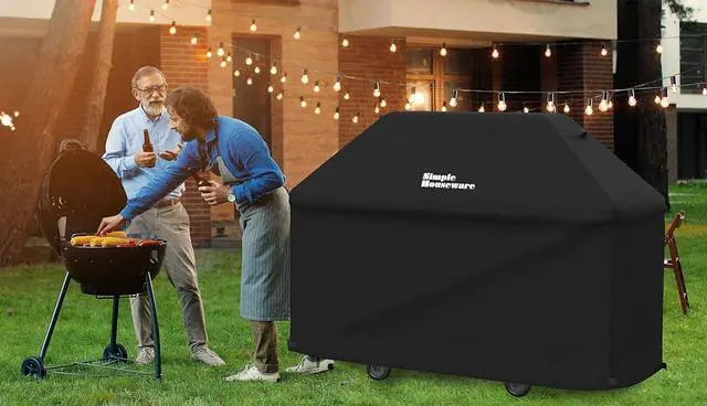 Alt view image 7 of 7 - 72 in. Waterproof Heavy Duty Gas BBQ Grill Cover Weather-Resistant Polyester