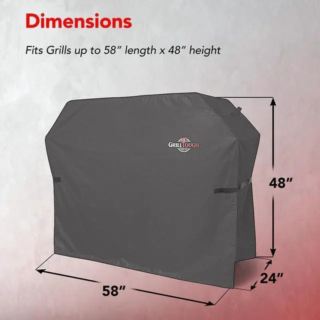 Alt view image 4 of 6 - Heavy Duty BBQ Grill Cover for Outdoor Grill 58 Inch  Waterproof Weather Resistant UV & Fade Resistant with Adjustable Straps  Gas Grill Cover for Weber Charbroil etc. Charcoal