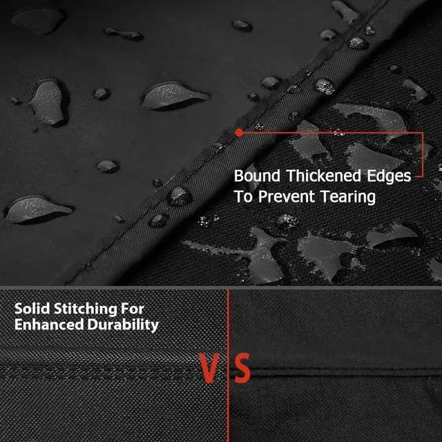 Alt view image 5 of 7 - iCOVER Small Grill Cover - 30 inch Two Burner BBQ Gas Grills Covers 600D Heavy Duty Waterproof Fits Weber/Char-Broil/Brinkmann/Nexgrill/Jenn Air/Pit Boss 3 Series with Collapsed Side Tables