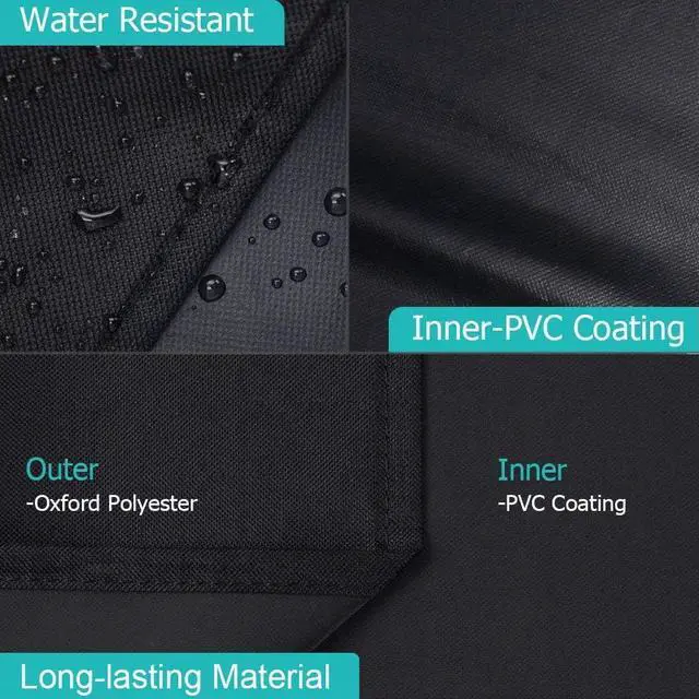 Alt view image 7 of 7 - iCOVER Small Grill Cover - 30 inch Two Burner BBQ Gas Grills Covers 600D Heavy Duty Waterproof Fits Weber/Char-Broil/Brinkmann/Nexgrill/Jenn Air/Pit Boss 3 Series with Collapsed Side Tables