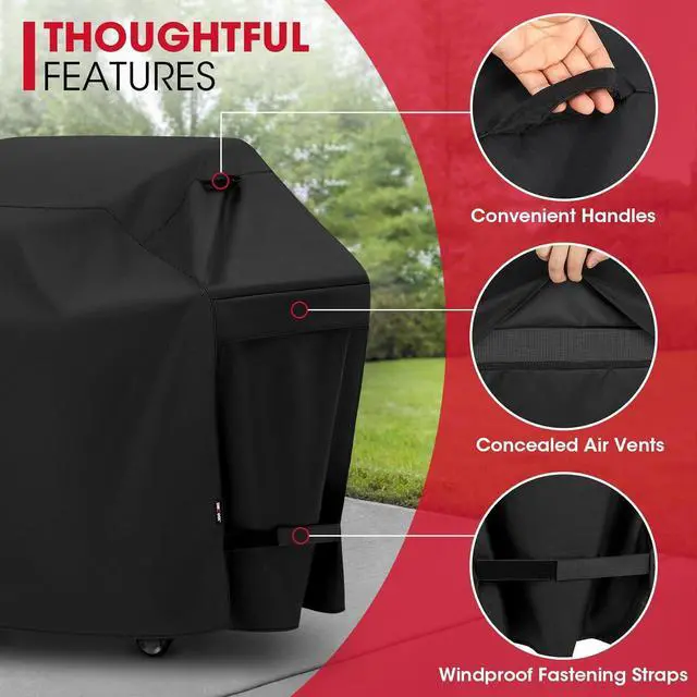 Alt view image 5 of 7 - UNICOOK Heavy Duty Waterproof Barbecue Gas Grill Cover 75-inch XX-Large BBQ Cover Special Fade Resistant Durable and Convenient Fits Grills of Weber Char-Broil Nexgrill Brinkmann and More