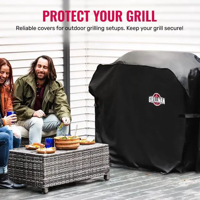 Alt view image 2 of 7 - Grill Cover by Black 64 Inch BBQ Outdoor Grill Covers Charcoal & Gas Grills Waterproof Rip-Proof Weather-Resistant Anti-UV Barbecue Cover for Weber Genesis Charbroil Nexgrill etc