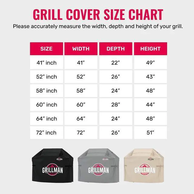 Alt view image 6 of 7 - Grill Cover by Black 64 Inch BBQ Outdoor Grill Covers Charcoal & Gas Grills Waterproof Rip-Proof Weather-Resistant Anti-UV Barbecue Cover for Weber Genesis Charbroil Nexgrill etc