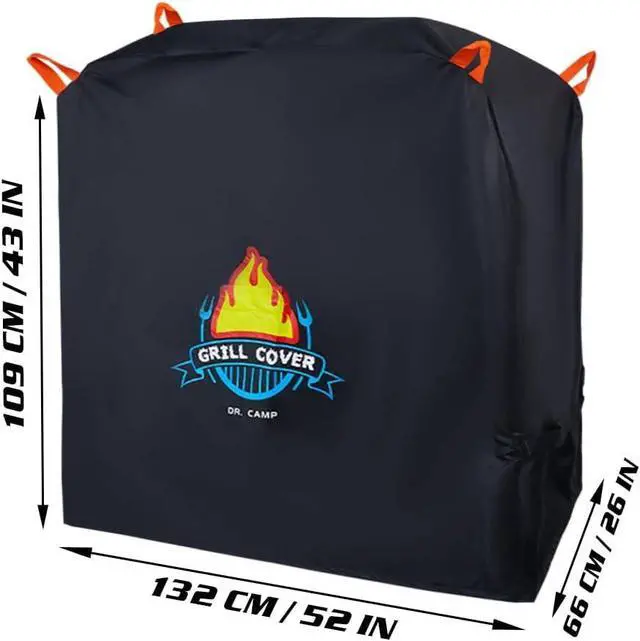 Alt view image 3 of 7 - Vivicreate Waterproof BBQ Grill Cover 52 Inch Heavy Duty 420D Fabric Outdoor Barbecue Cover Weatherproof UV Protection Windproof Fits Weber Char-Broil Nexgrill Traeger Smoker Parrilla