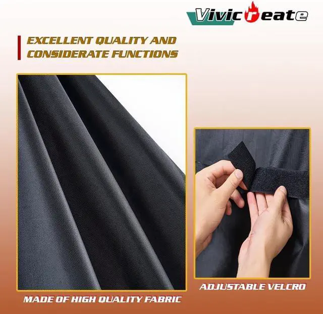 Alt view image 5 of 7 - Vivicreate Waterproof BBQ Grill Cover 52 Inch Heavy Duty 420D Fabric Outdoor Barbecue Cover Weatherproof UV Protection Windproof Fits Weber Char-Broil Nexgrill Traeger Smoker Parrilla