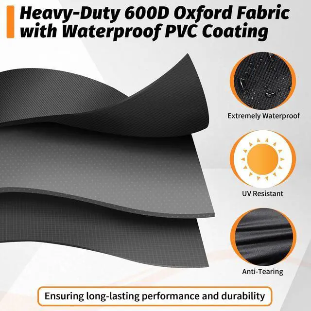 Alt view image 3 of 7 - iCOVER Grill Cover 82 Inch BBQ Grill Cover for Outdoor Grill 600D Heavy-Duty Waterproof Gas Grill Cover BBQ Cover Barbecue Grill Covers for Weber Charbroil Brinkmann Nexgrill and More Black