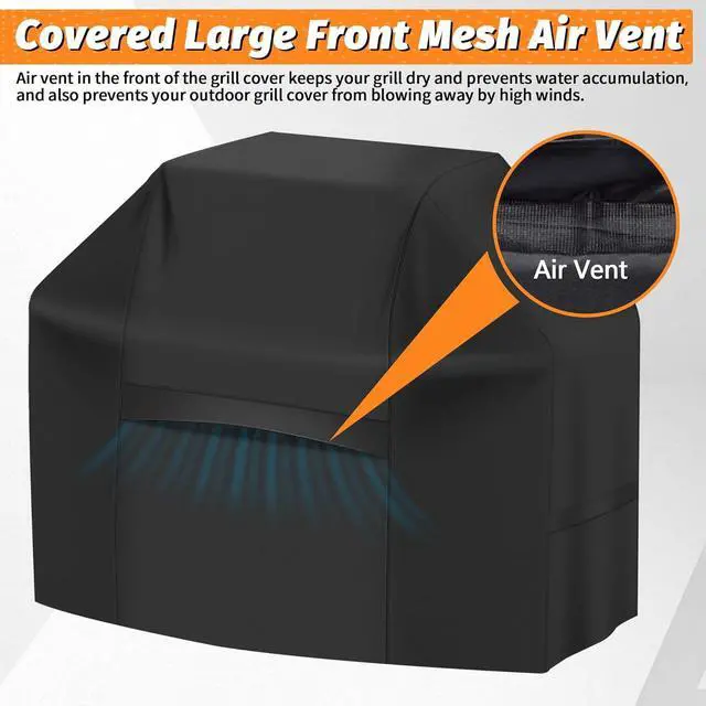 Alt view image 5 of 7 - iCOVER Grill Cover 82 Inch BBQ Grill Cover for Outdoor Grill 600D Heavy-Duty Waterproof Gas Grill Cover BBQ Cover Barbecue Grill Covers for Weber Charbroil Brinkmann Nexgrill and More Black