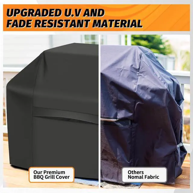 Alt view image 6 of 7 - iCOVER Grill Cover 82 Inch BBQ Grill Cover for Outdoor Grill 600D Heavy-Duty Waterproof Gas Grill Cover BBQ Cover Barbecue Grill Covers for Weber Charbroil Brinkmann Nexgrill and More Black