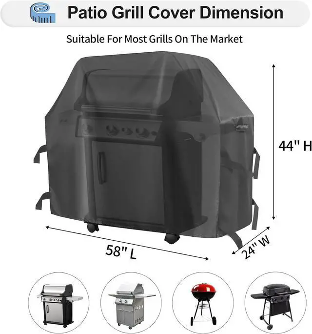 Alt view image 2 of 7 - BBQ Grill Cover for Weber Performer Deluxe Charcoal: Heavy Duty Waterproof 22 Inch BBQ Cover for Weber Performer Charcoal Grills