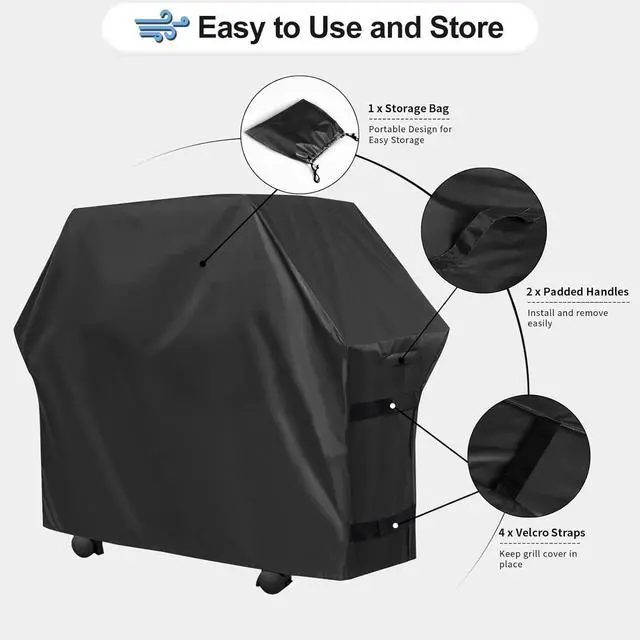 Alt view image 5 of 7 - BBQ Grill Cover for Weber Performer Deluxe Charcoal: Heavy Duty Waterproof 22 Inch BBQ Cover for Weber Performer Charcoal Grills