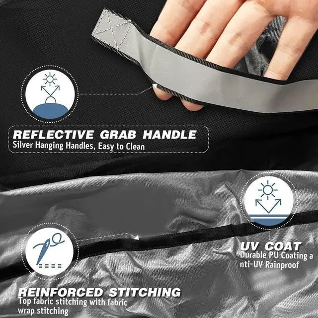 Alt view image 2 of 7 - Grill Cover for Outdoor Grill 30 Inch Heavy Duty BBQ Grill Cover Waterproof Small BBQ Grilling Cover UV & Fade Resistant Oxford Fabric Windproof BBQ Smoker Gas Cover for Weber CharBroil and More
