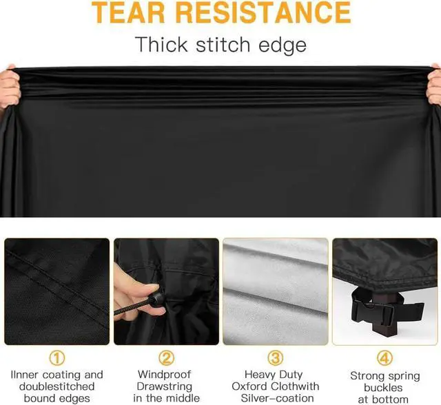 Alt view image 5 of 7 - Grill Cover for Outdoor Grill 30 Inch Heavy Duty BBQ Grill Cover Waterproof Small BBQ Grilling Cover UV & Fade Resistant Oxford Fabric Windproof BBQ Smoker Gas Cover for Weber CharBroil and More