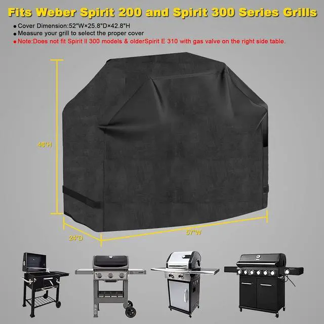 Alt view image 2 of 7 - Grill Cover Cover for Outdoor Grill BBQ Waterproof & UV Resistant Gas Convenient Durable Ripstop Weber Char Broil Nexgrill and More Grills 58 Inch Black