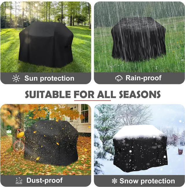 Alt view image 6 of 7 - Grill Cover 52 Inch - 7106 Grill Cover for Weber Spirit 200 and 300 Series Gas Grill 600D Oxford Waterproof Barbecue Cover for Outdoor Grill Compared to Weber 7106