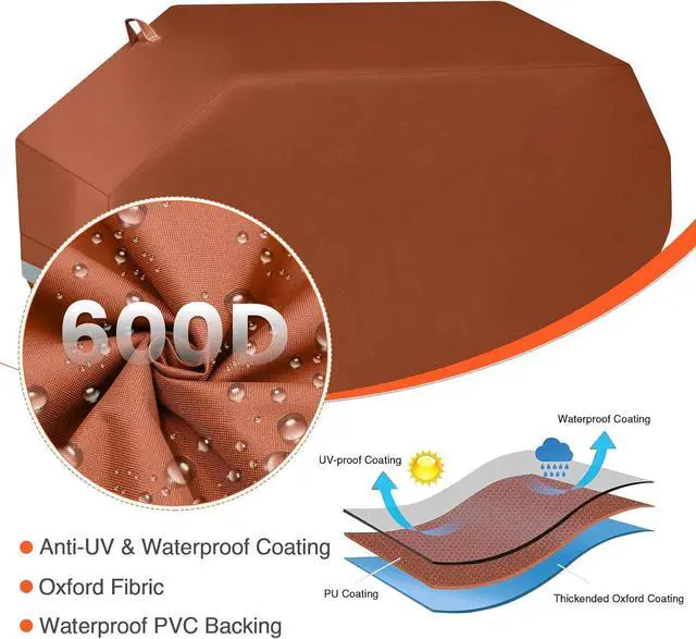 Alt view image 3 of 7 - 63 Inch Grill Cover for Weber Genesis 300 Series and New 2022 Genesis 300 Grills Heavy Duty Waterproof Fade Resistant Outdoor BBQ Grill Cover with Elastic Drawstrings Compared to Weber 7757 Brown