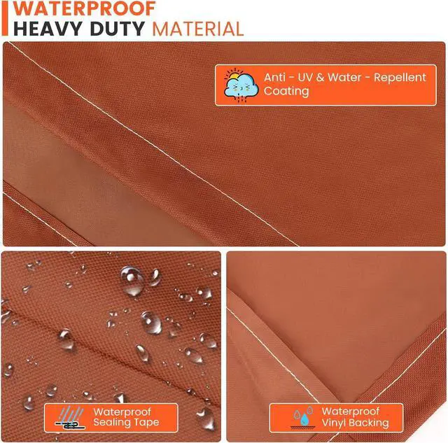 Alt view image 7 of 7 - 63 Inch Grill Cover for Weber Genesis 300 Series and New 2022 Genesis 300 Grills Heavy Duty Waterproof Fade Resistant Outdoor BBQ Grill Cover with Elastic Drawstrings Compared to Weber 7757 Brown