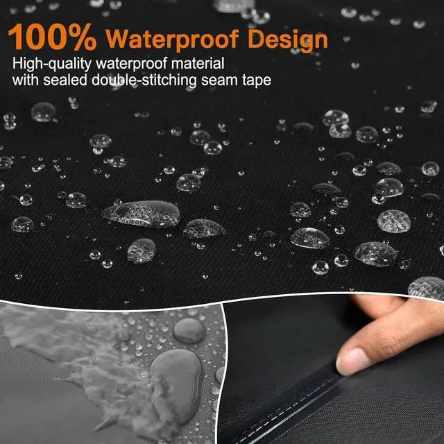 Alt view image 5 of 7 - Ultima Durable Grill Cover for Weber Genesis 300 & Genesis II 300 Series Grills Heavy Duty Waterproof Rip-Proof 58 BBQ Cover Fade Resistant 7130 Gas Grill Cover with Straps for Weber 3 Burner Grill
