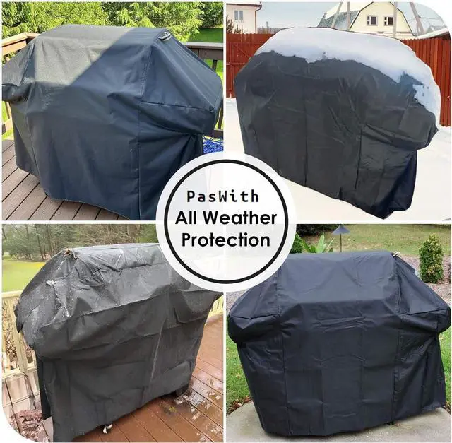 Alt view image 7 of 7 - Ultima Durable Grill Cover for Weber Genesis 300 & Genesis II 300 Series Grills Heavy Duty Waterproof Rip-Proof 58 BBQ Cover Fade Resistant 7130 Gas Grill Cover with Straps for Weber 3 Burner Grill