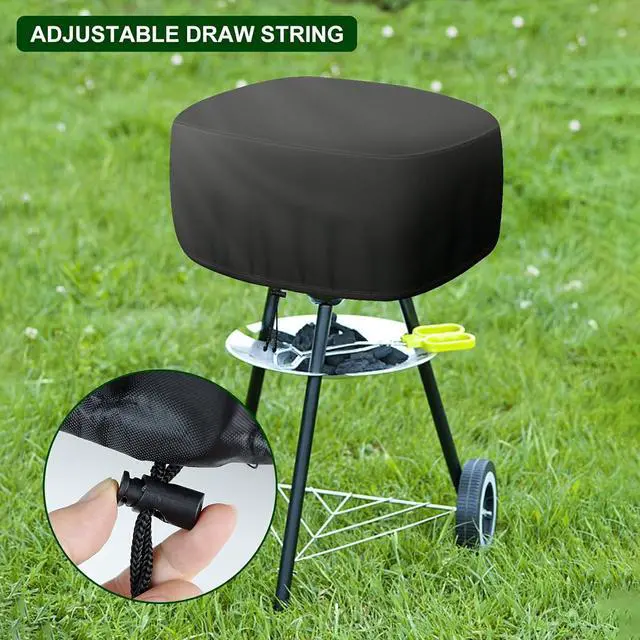 Alt view image 4 of 7 - Cover for Outdoor 18 Inch Charcoal Grill Grill Cover Fits Most Walk-a-Bout Charcoal Grills Within 21.5 * 21.5 * 14.5 in Water-Resistant Oxford Fabric
