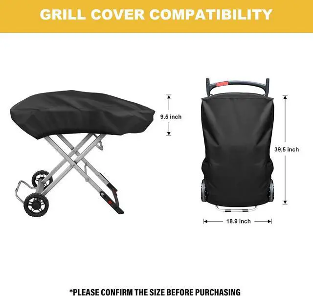 Alt view image 2 of 7 - Grill Cover for Weber Traveler Portable Gas Grill 9010001 Outdoor Heavy Duty Waterproof Oxford Fabric Weather Resistant
