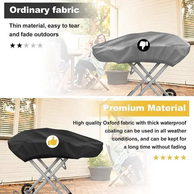 Alt view image 5 of 7 - Grill Cover for Weber Traveler Portable Gas Grill 9010001 Outdoor Heavy Duty Waterproof Oxford Fabric Weather Resistant