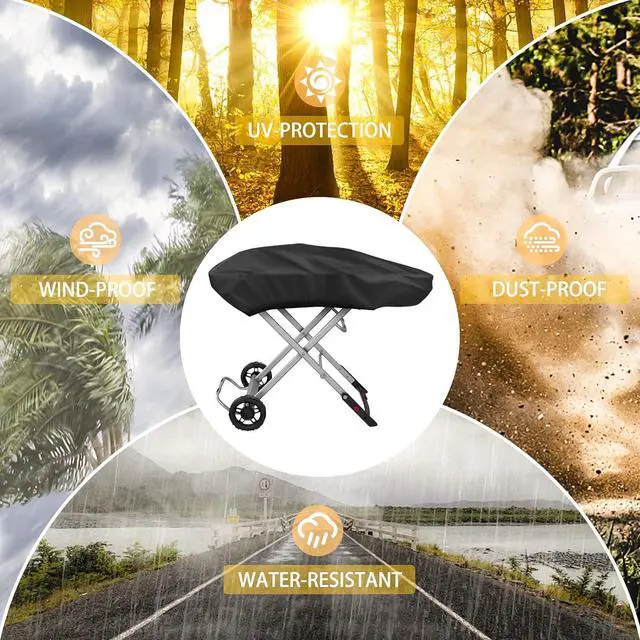 Alt view image 6 of 7 - Grill Cover for Weber Traveler Portable Gas Grill 9010001 Outdoor Heavy Duty Waterproof Oxford Fabric Weather Resistant
